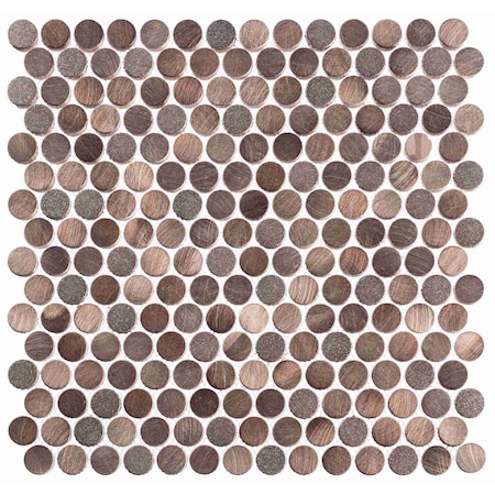 Andova Tiles ANDOVA TILES Orb 0.75" x 0.75" Metal Penny Round Mosaic Tile ANDORB254